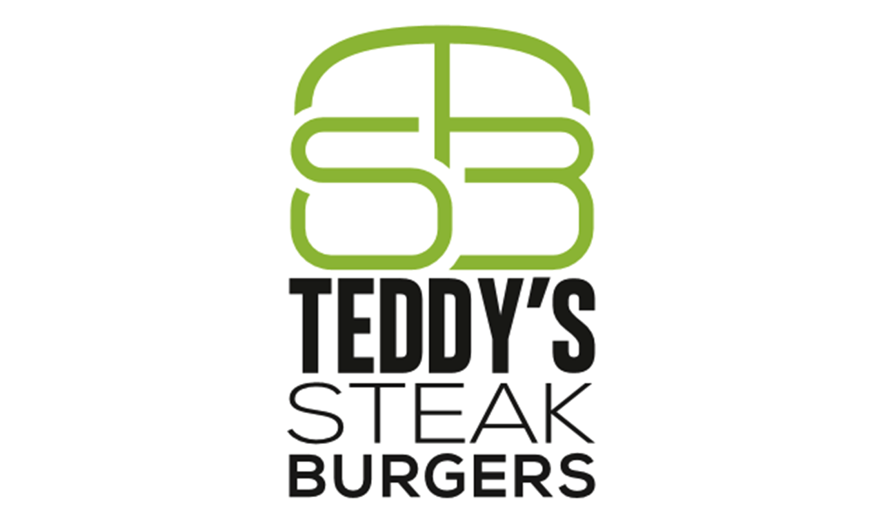 テディーズステーキバーガーの新しいロゴデザインの写真